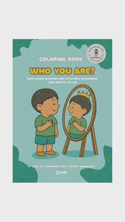 Who You Are? – Devotional Coloring Book for Boys (Ages 3–5)