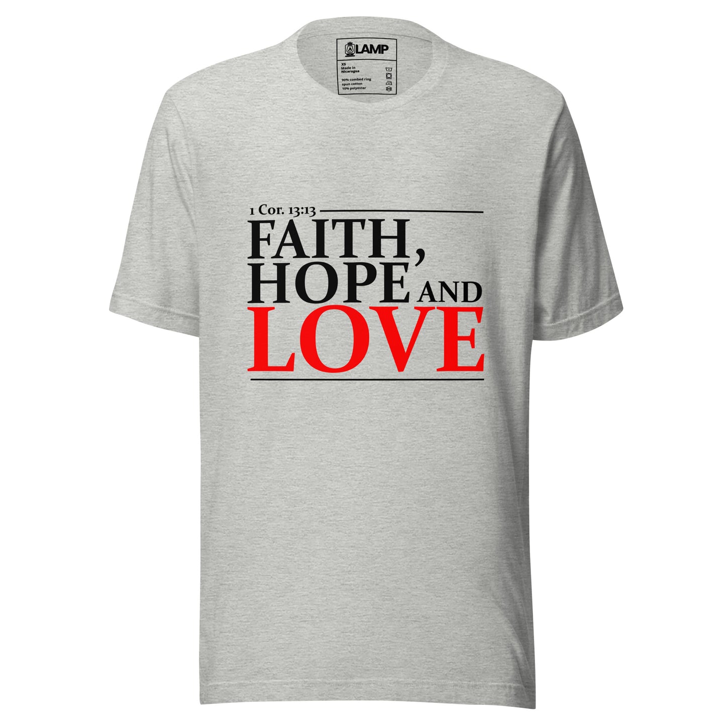 Camiseta unissex 1 Cor. 13:13