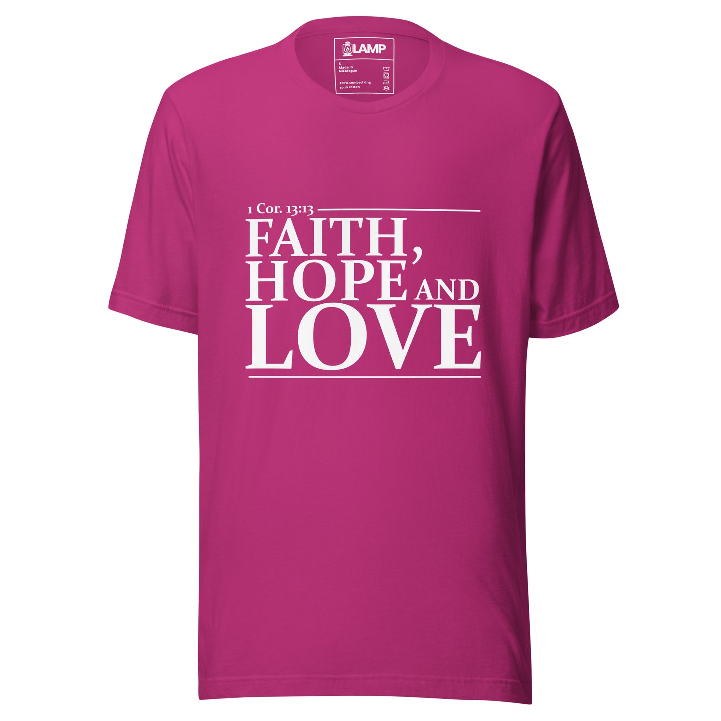 Camiseta unissex 1 Cor. 13:13