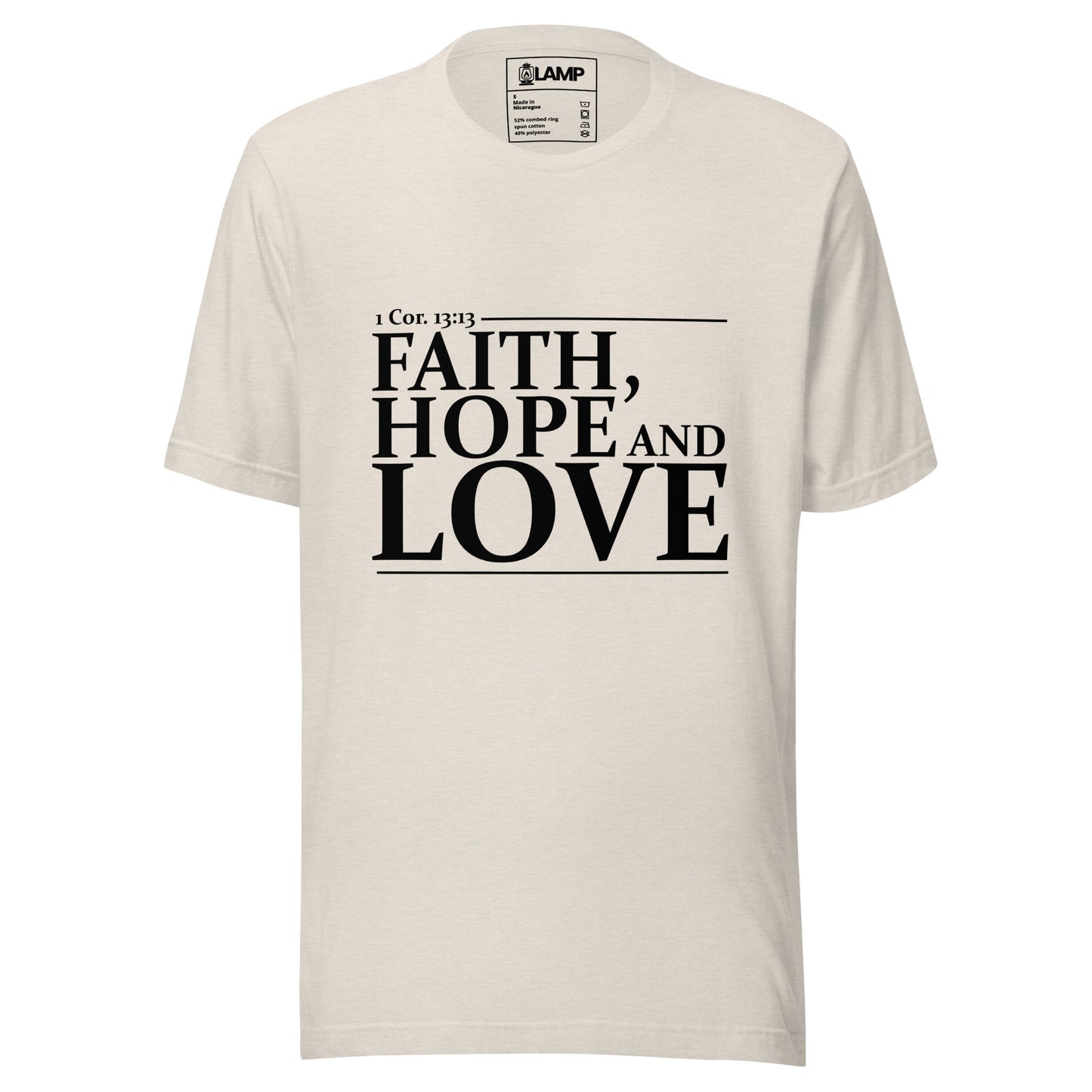 Camiseta unissex 1 Cor. 13:13