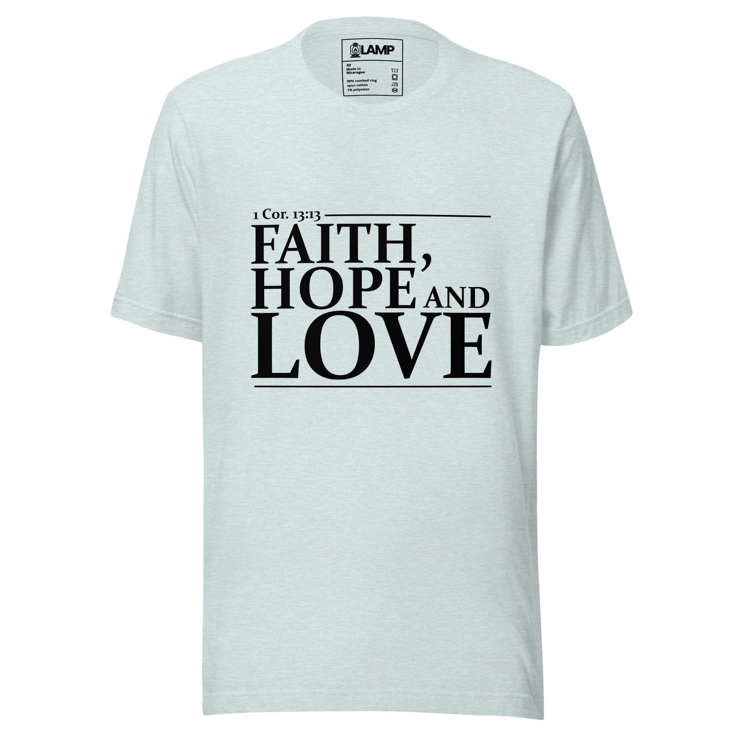 Camiseta unissex 1 Cor. 13:13