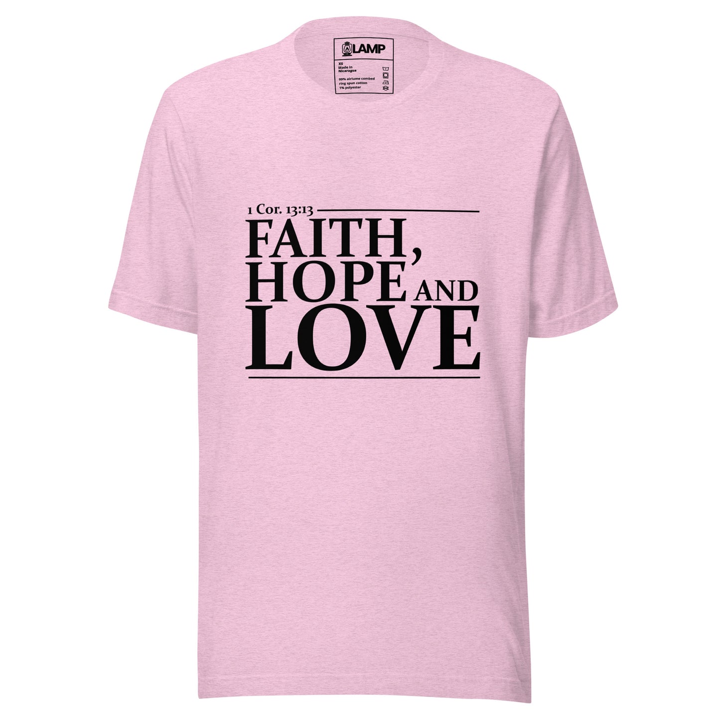Camiseta unissex 1 Cor. 13:13