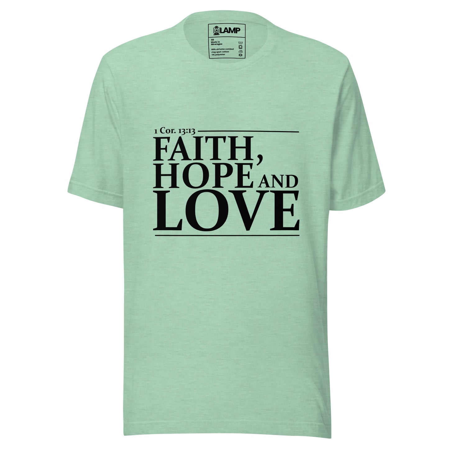 Camiseta unissex 1 Cor. 13:13