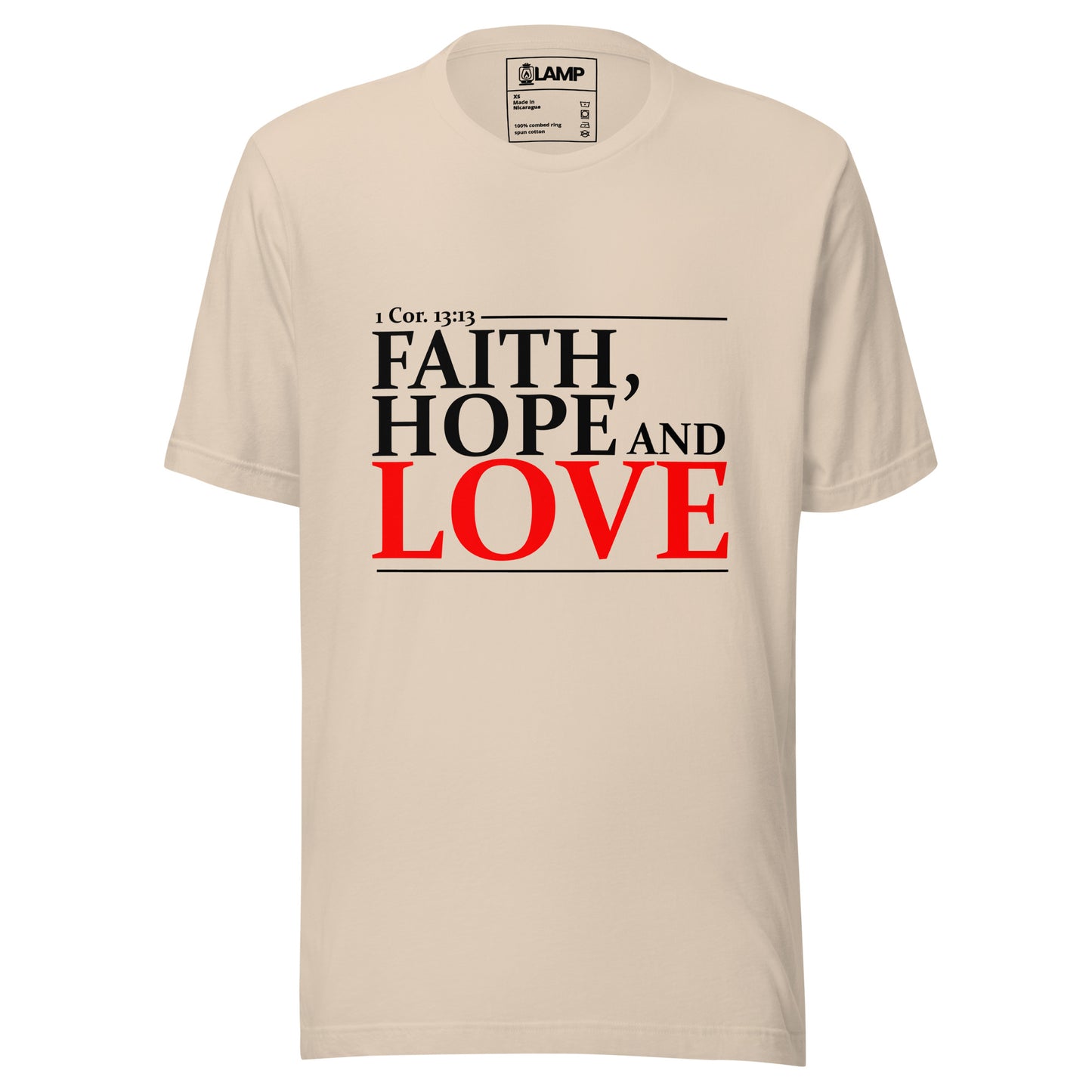 Camiseta unissex 1 Cor. 13:13