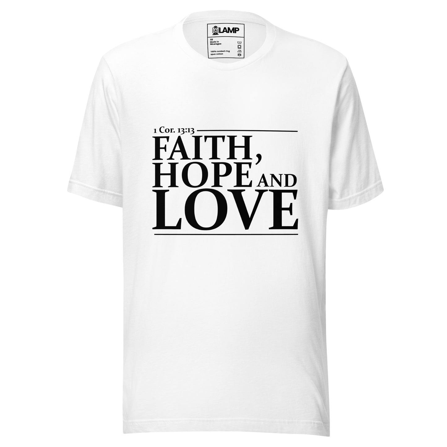 Camiseta unissex 1 Cor. 13:13
